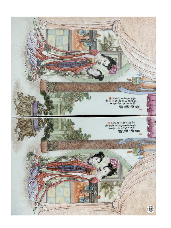 赵惠民贵妃醉酒瓷板画